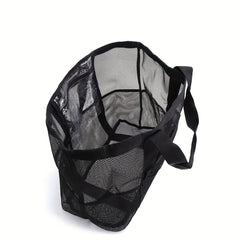 Large Capacity Beach Bag Mesh Clear Lightweight Storage Bag