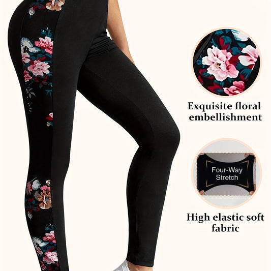 Flower Graphic Yoga Pants High Stretch Leggings Women's Activewear