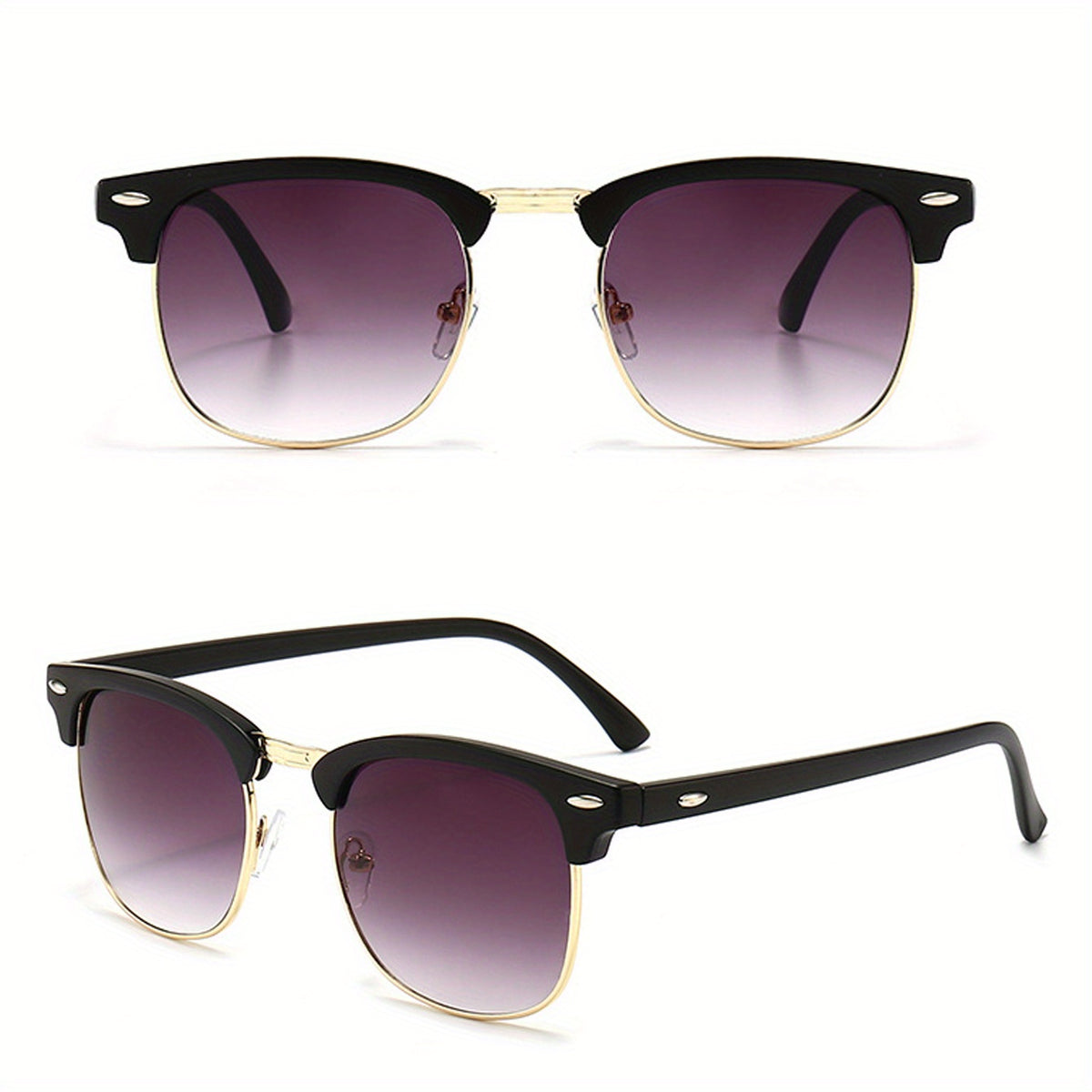 Men's Retro Sunglasses UV Protection Outdoor Beach with Box & Cloth