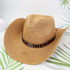 Western Cowboy Hat Mens Womens Spring Summer Sun Protection Retro Knight Hat