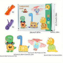 Wooden Pegboard Toy with Colorful Pegs Hand Eye Coordination
