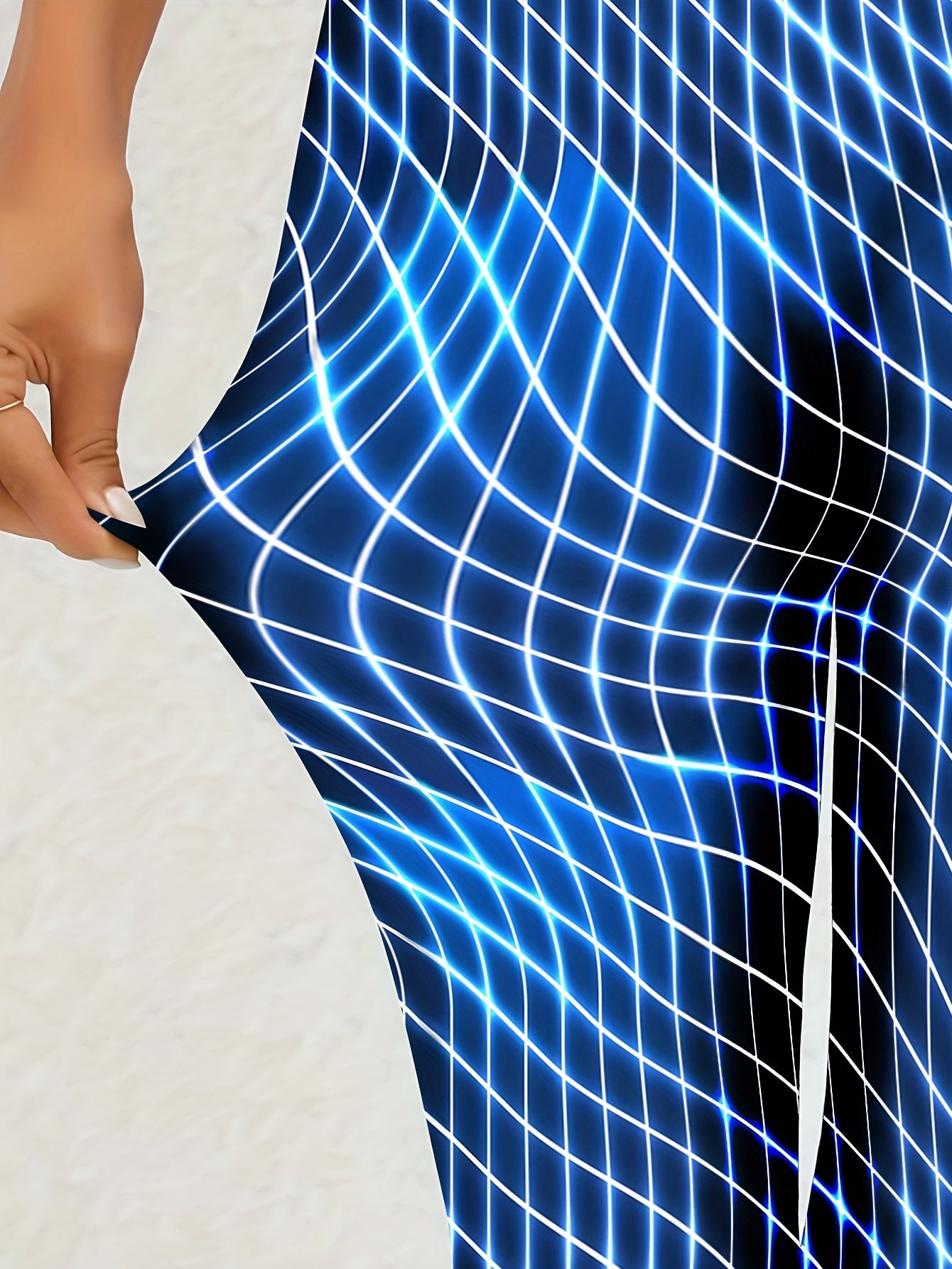  Glitter Argyle Print High Rise Slim Fit Leggings