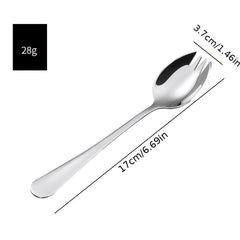 4PCS Stainless Steel Spork Salad Spoon Fork Honey Dessert Ice Cream Scoop Fork