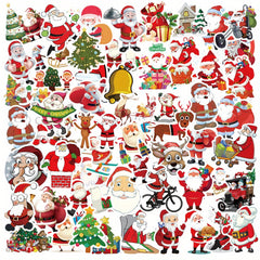 50pcs Santa Claus Stickers Set for Christmas Cards & Notebooks