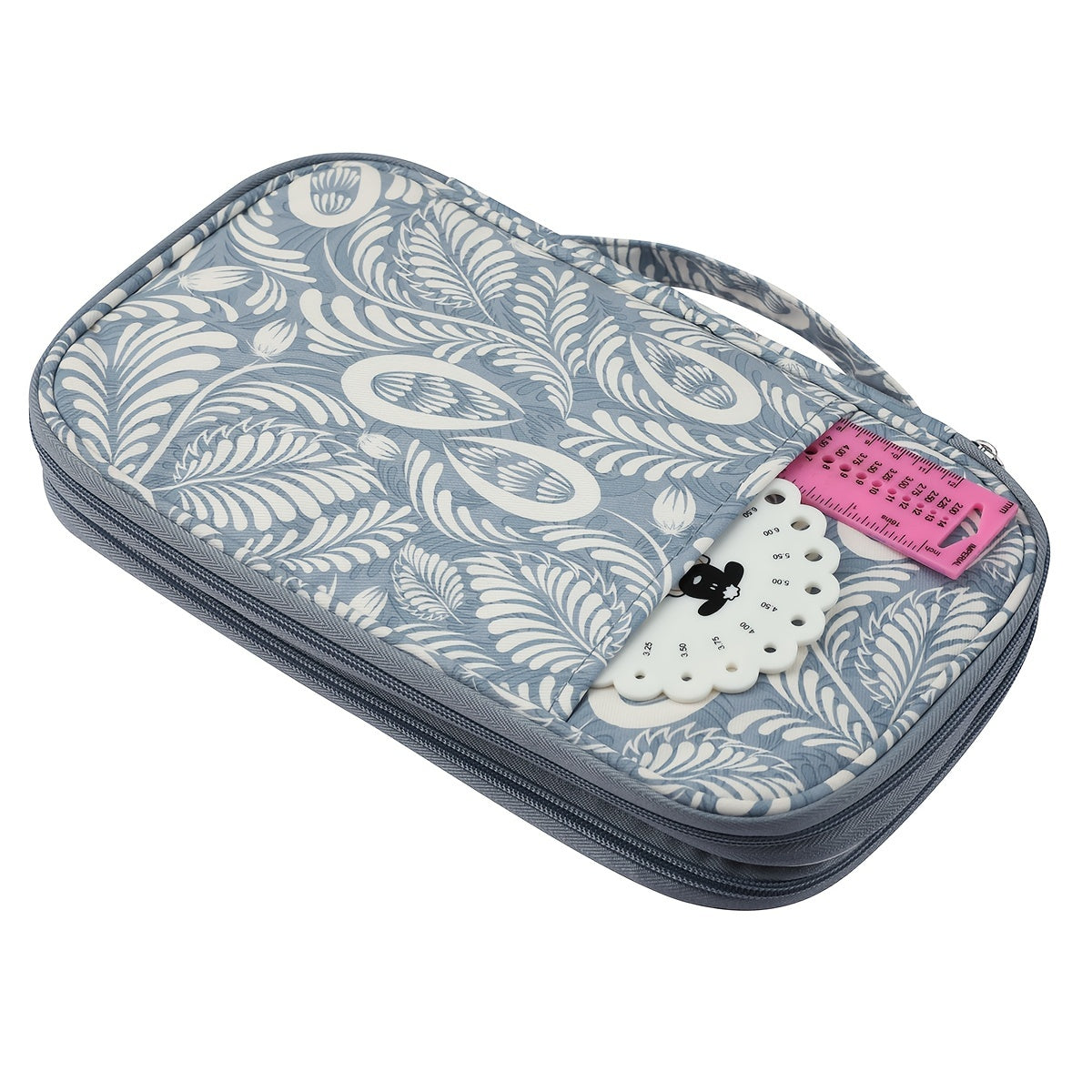 Knitting Needles Storage Bag With Handle Empty Zipper Organizer Bag