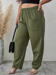  High Rise Straight Leg Pants With Pockets