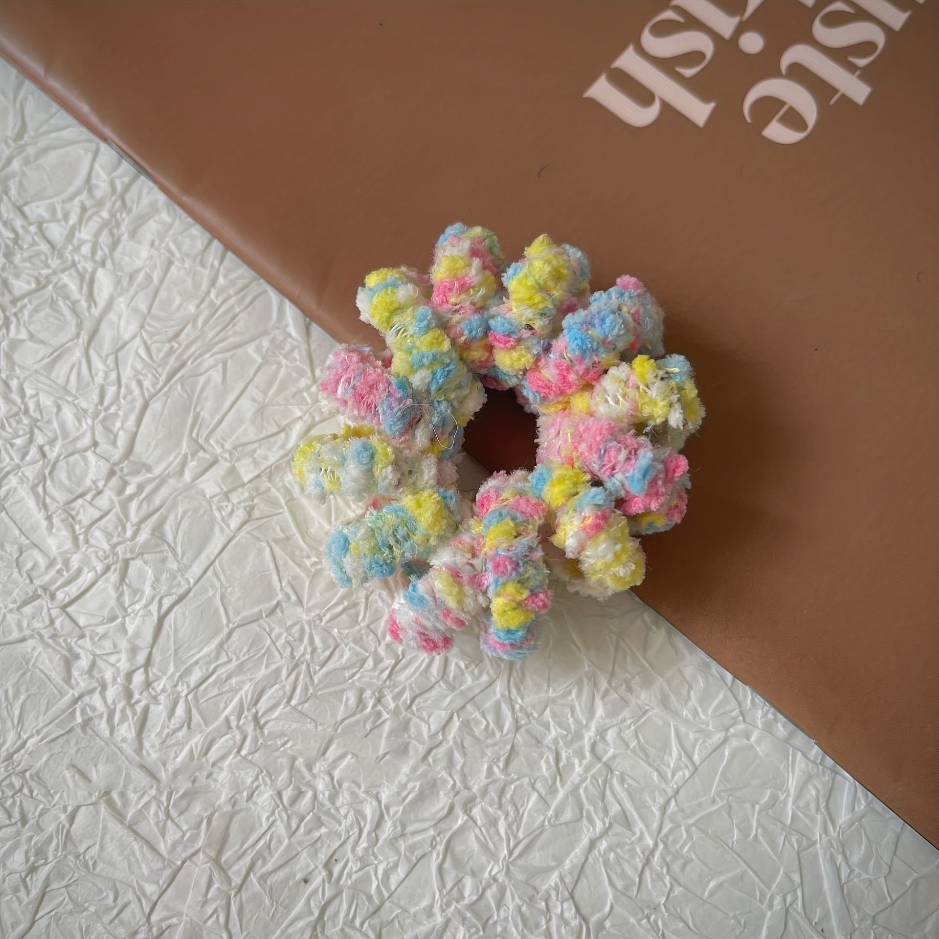 Bohemia Scrunchie Ponytail Holder Fuzzy Hair Tie Elastic Headwear