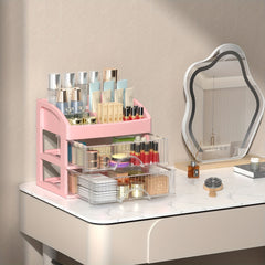 Makeup Desk Organizer With Drawers Perfume Storage Rack