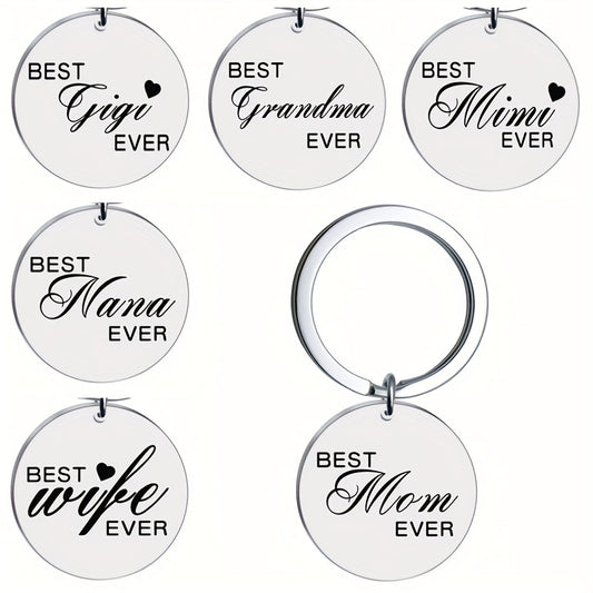 1pc Round Stainless Steel Key Chain Gift