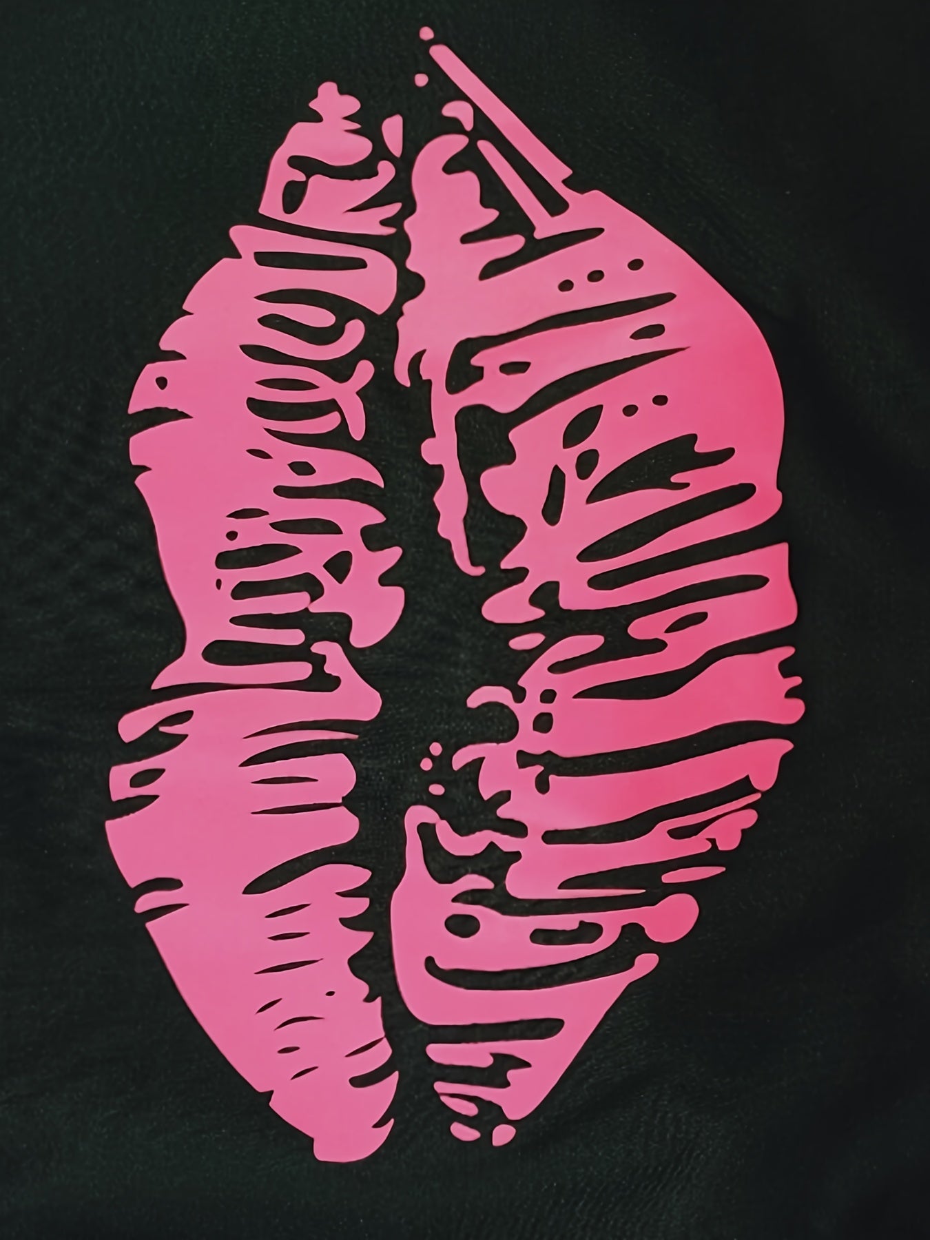 Lips Print Top & Drawstring Pants Two Piece Set
