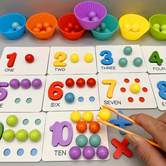 Wooden Number Recognition Clip Bead Puzzle Toy Set