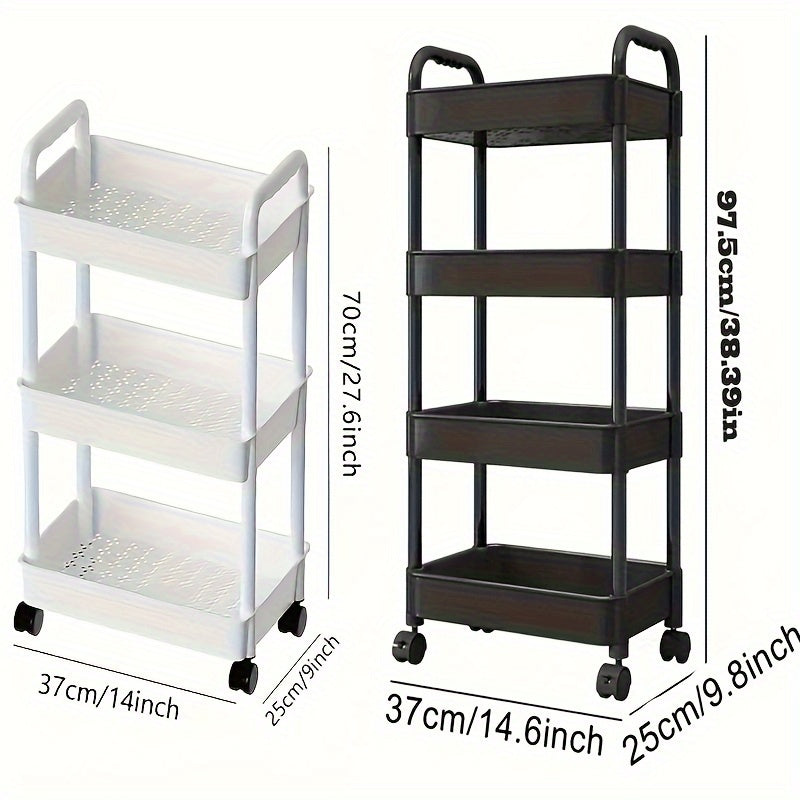 Pulley Movable Push Frame Storage Cart with Wheels