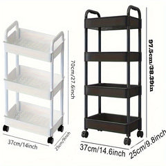 Pulley Movable Push Frame Storage Cart with Wheels