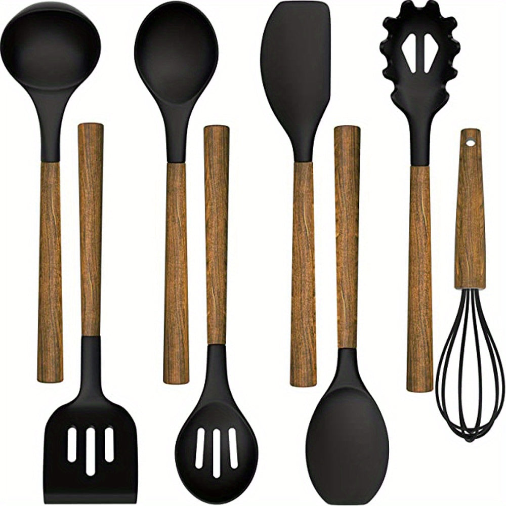 8pcs Silicone Utensil Set Non Stick Cooking Turner Spatula Spoon