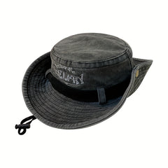 Vintage Embroidery Bucket Hat Distressed Western Cowboy Boonie Hats Men Women