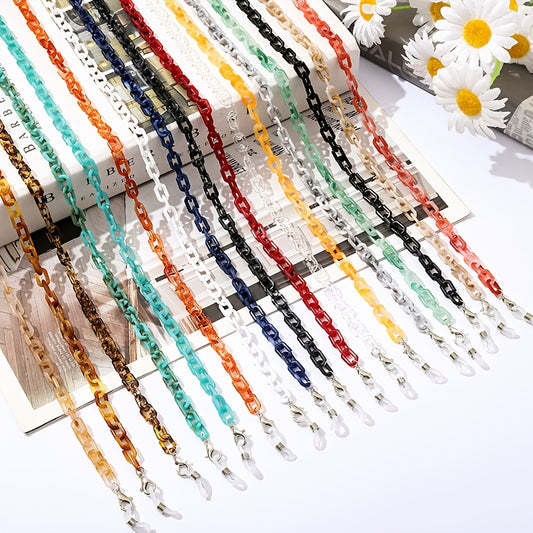 Colorful Acrylic Resin Glasses Chain Mask Vintage Earphone Holder Necklace