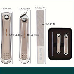 3pcs Portable Nail Clippers Fingernail & Toenail Cutter Manicure Tool