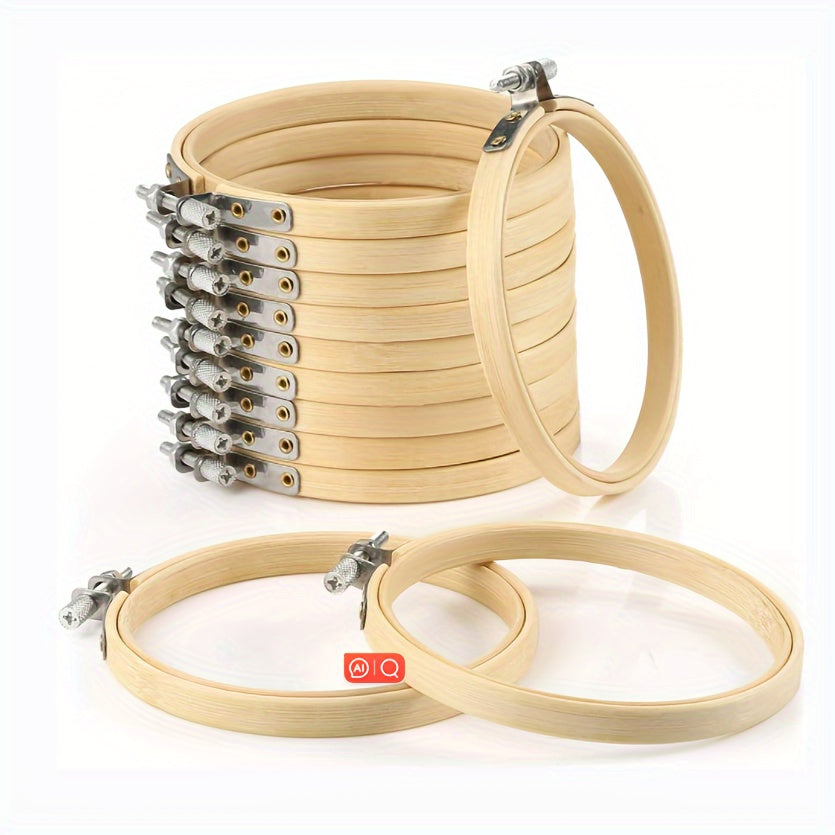 12pcs 10 16 Cm Round Embroidery Hoop Bulk Bamboo Circle Cross Stitch Hoop Ring