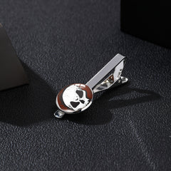 Vintage Skull Pattern Time Stone Men's Tie Clip