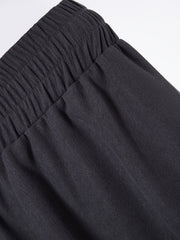  Solid Wide Leg Trousers Elastic High Rise Stretch Pants