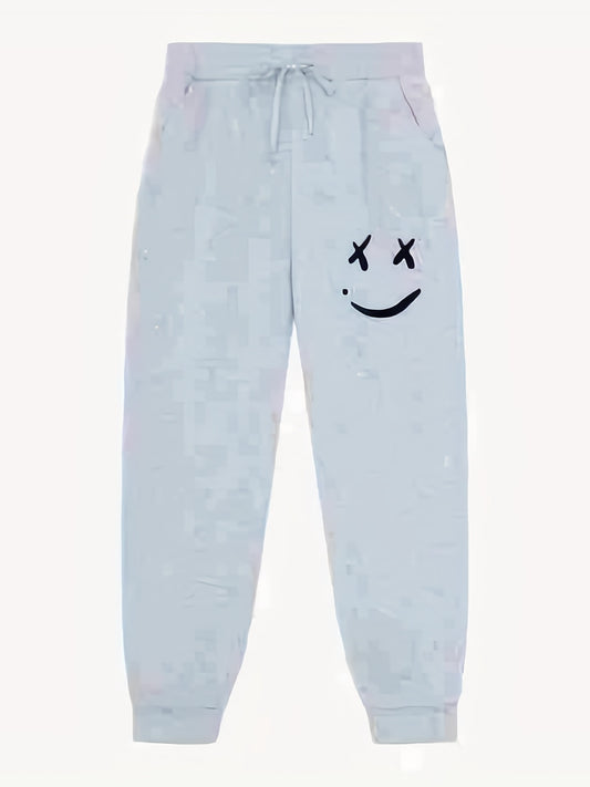Grimace Pattern Men's Active Pants Drawstring Stretch Trousers