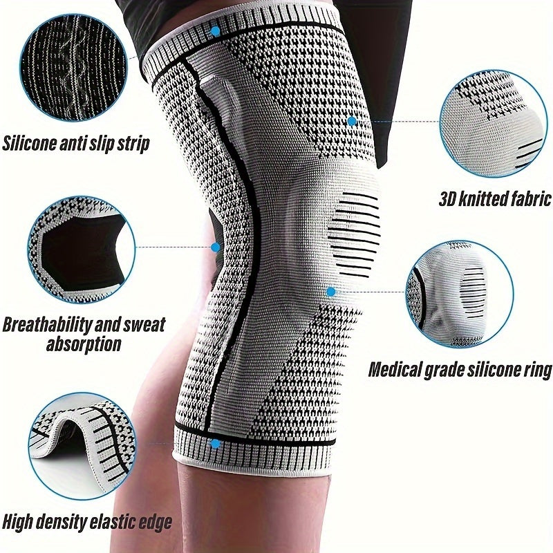 1pc Sports Cycling Silicone Knee Leg Sleeve Protective Gear