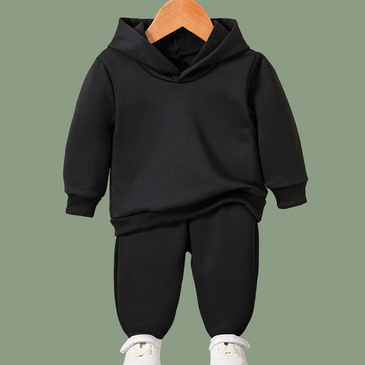 Girls 2pc Long Sleeve Hooded Sweatshirt Solid Sweatpants Set Kids Clothes