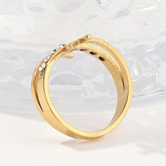 Dot Double Cross Classic Ladies Ring