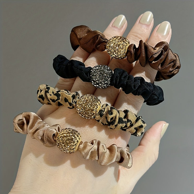 Rhinestone Head Rope Hair Ring Ponytail Elastic Scrunchie Women's Hair Tie