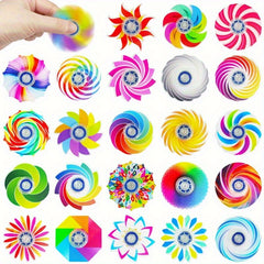 Kids' Toy Top Set Mixed Colors and Patterns Durable Plastic Toys
