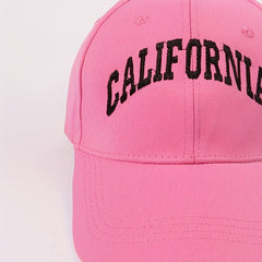CALIFORNIA Pink Embroidery Baseball Cap Lightweight Adjustable