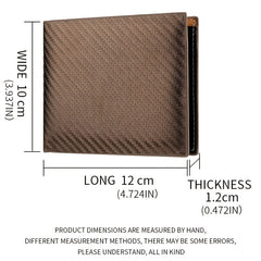 Men's Carbon Fiber Wallet Card Holder with Zipper Horizontal Wallet