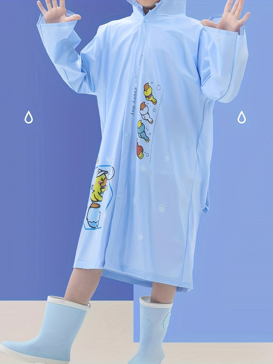 Duck Graphic Raincoat Reflective Hoodie for Kids