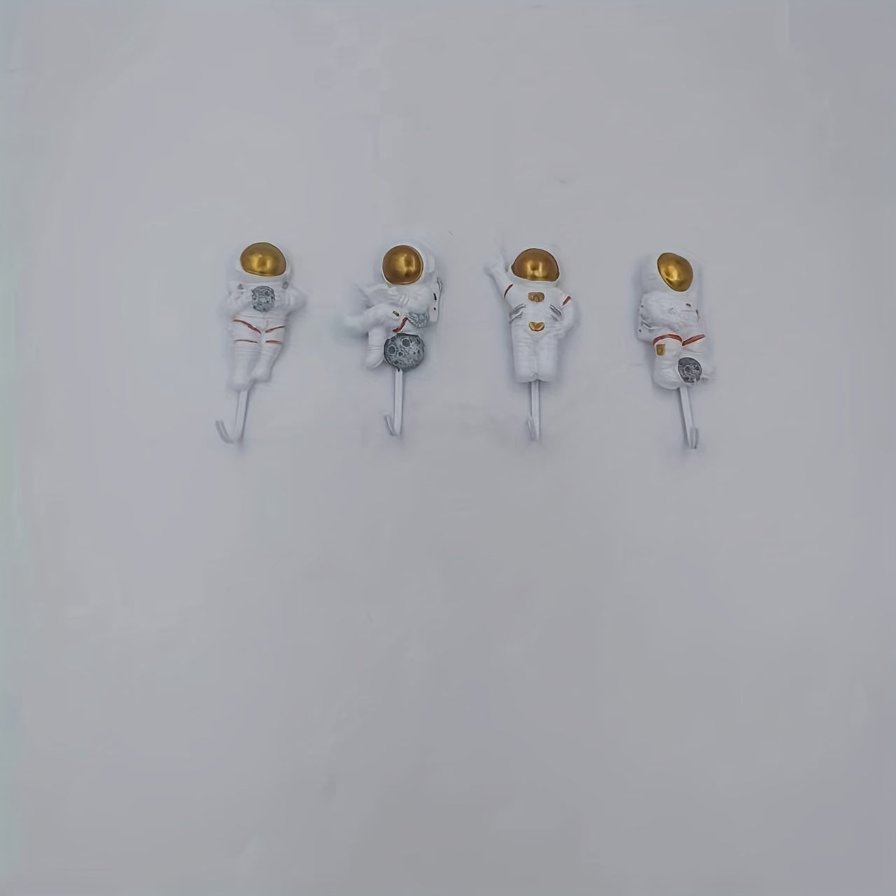 4pcs Astronaut Sticky Hooks Adhesive Hook Coat Hangers Kitchen