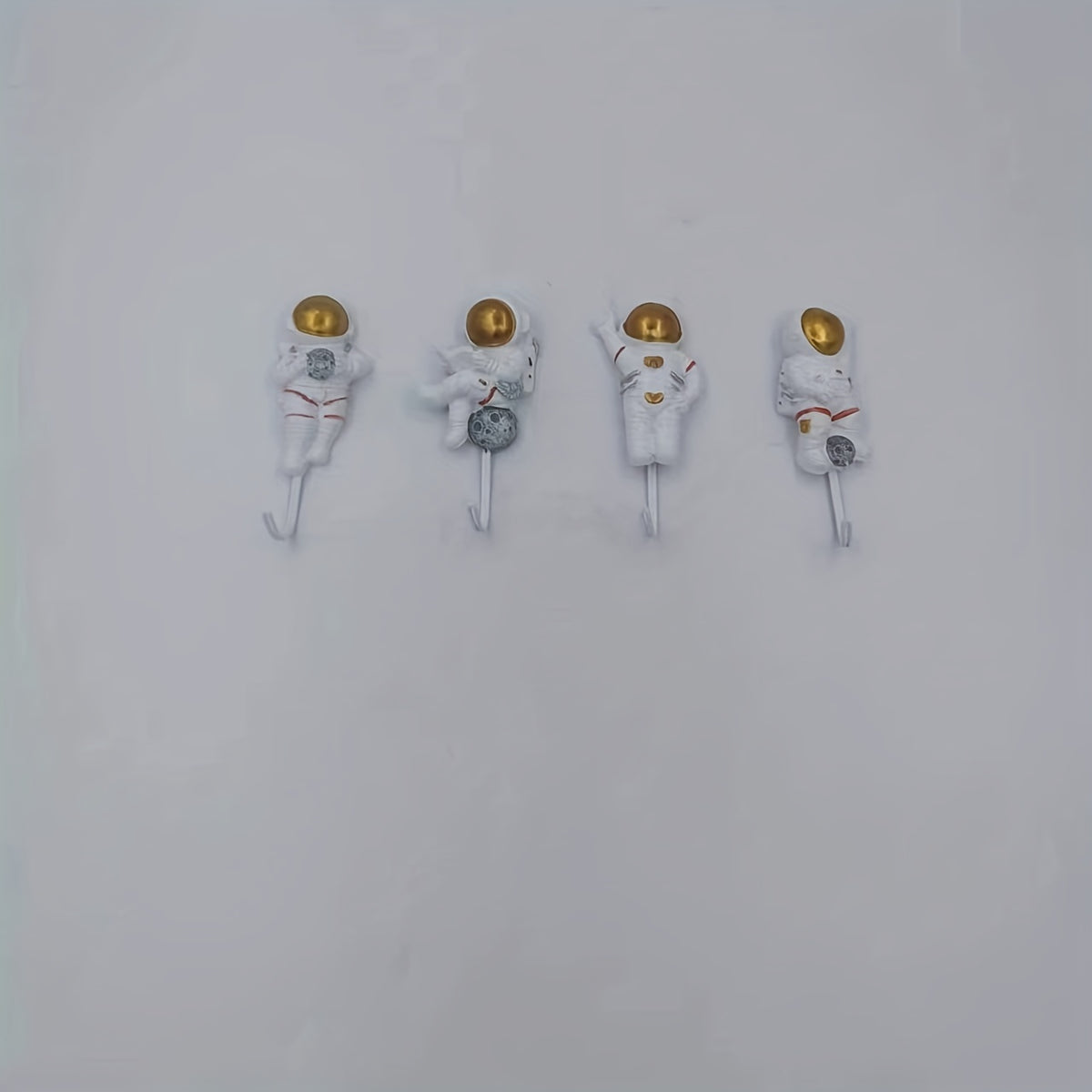 4pcs Astronaut Sticky Hooks Adhesive Hook Coat Hangers Kitchen