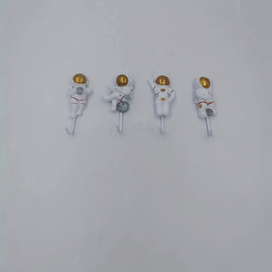 4pcs Astronaut Sticky Hooks Adhesive Hook Coat Hangers Kitchen