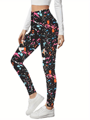 Newspaper Print High Waist Bodycon Leggings