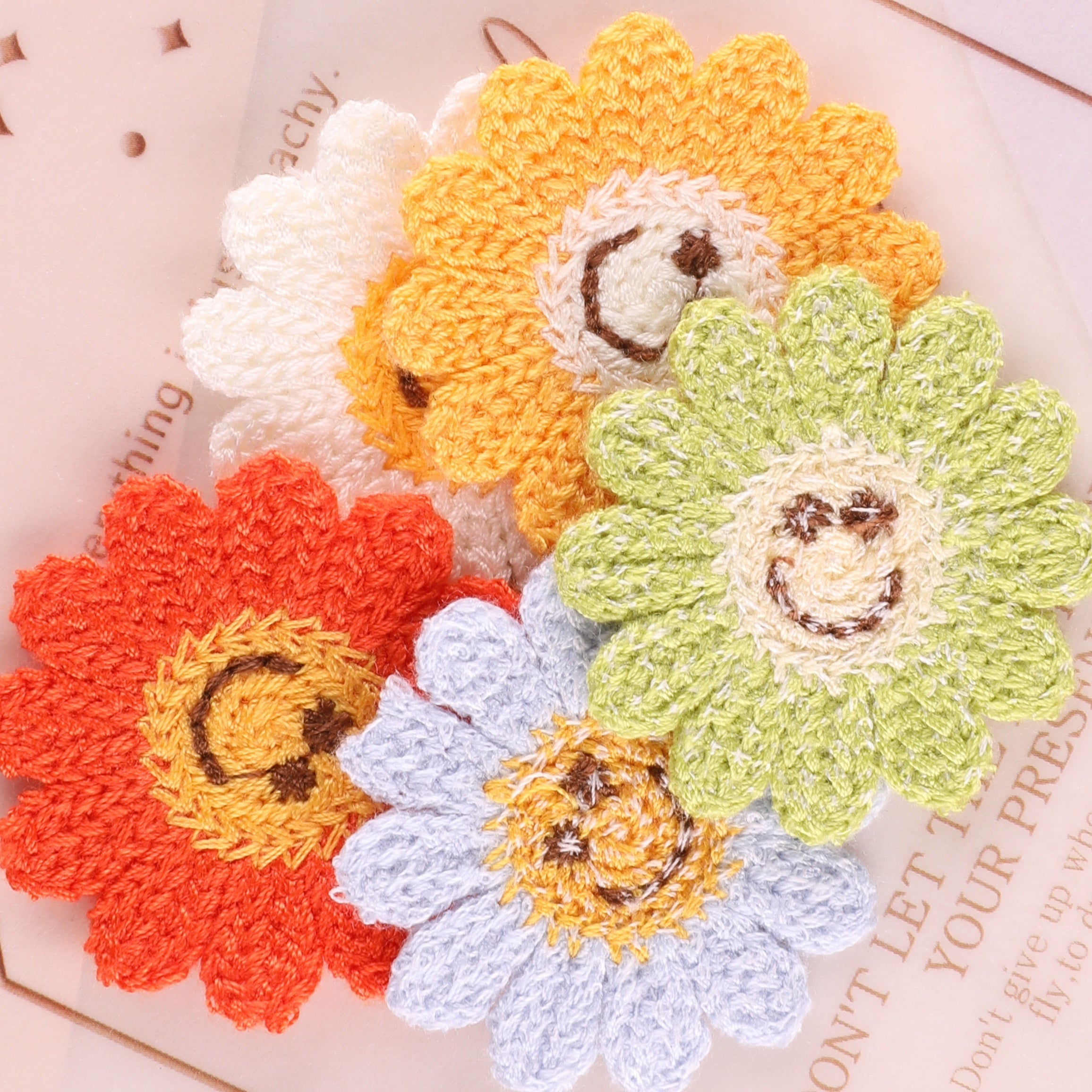 6pcs Plush Sunflower Patches for Girls Clothing DIY Accessories