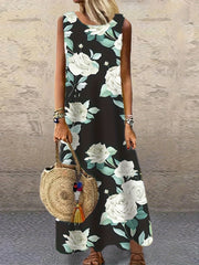  Floral Print Maxi Tank Dress