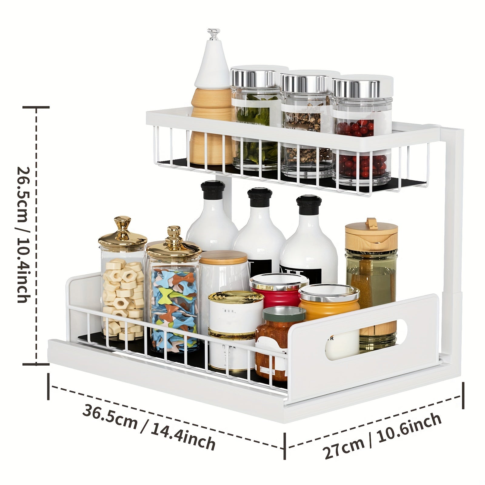 Under Sink Organizer 2 Tier Pull Out Cabinet Storage Shelf