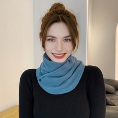 Solid Snap Neck Gaiter Thickened Warm Neck Cover Winter Outdoor Windproof Scarf