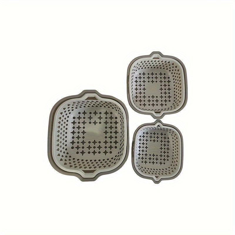 6pcs Double Plastic Drain Basket Kitchen Washing Basket