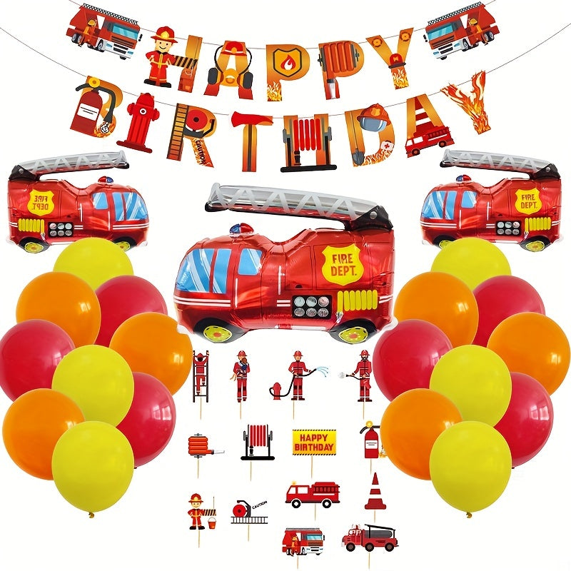 Traffic Car Series Balloons and Flags Birthday Party Decor