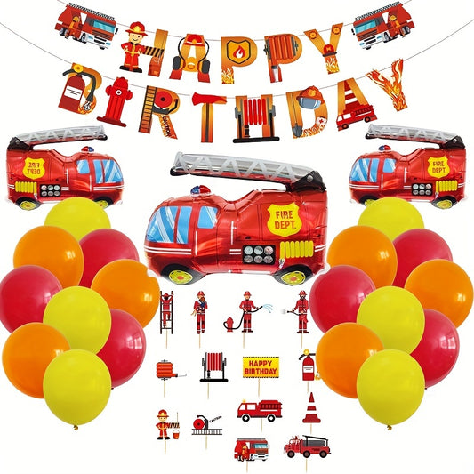 Traffic Car Series Balloons and Flags Birthday Party Decor
