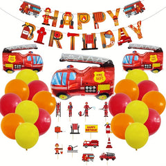 Traffic Car Series Balloons and Flags Birthday Party Decor