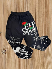 Women's Plus Christmas Jogger Pants - Hat & Snowflake Print