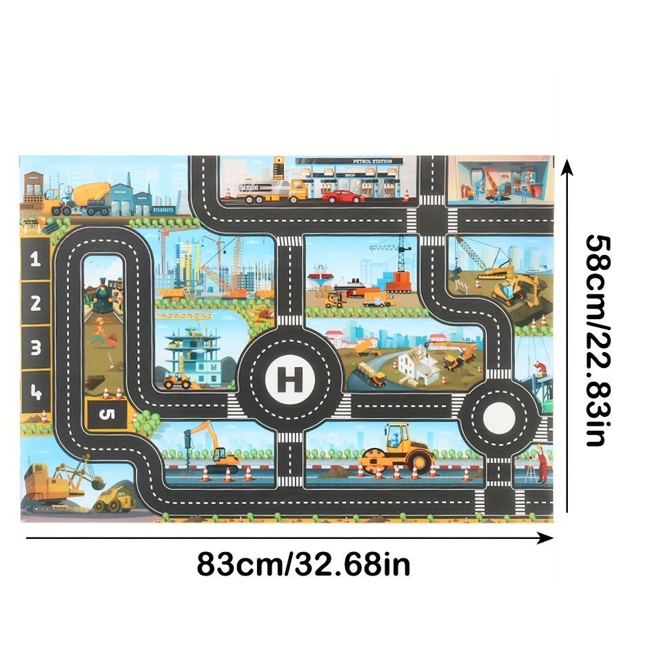 Kids Traffic Game Map Play Mat Kids Carpet Rug