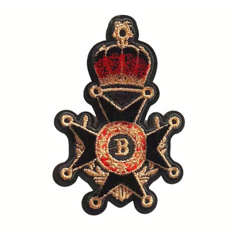Delicate Crown Emblem Iron on Embroidery for Clothing Decoration