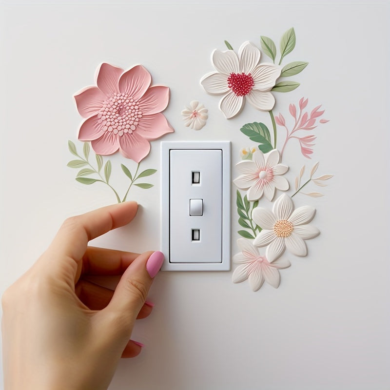 Floral Wall Stickers for Switch & Outlet Covers Vinyl Decal Home Decor