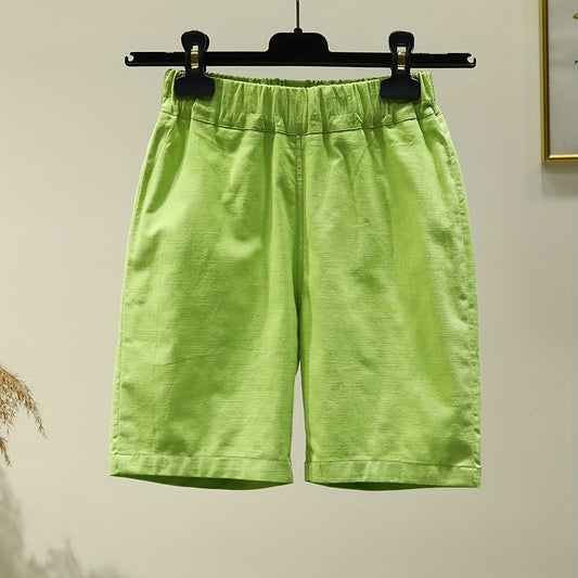 Kids Casual Cotton Linen Sweat Shorts Elastic Waist Thin Summer Shorts
